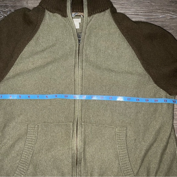 Banana Republic Men Luxury Blend Cashmere Full Zip Raglan Sleeve Sweater Sz XL - Picture 7 of 9